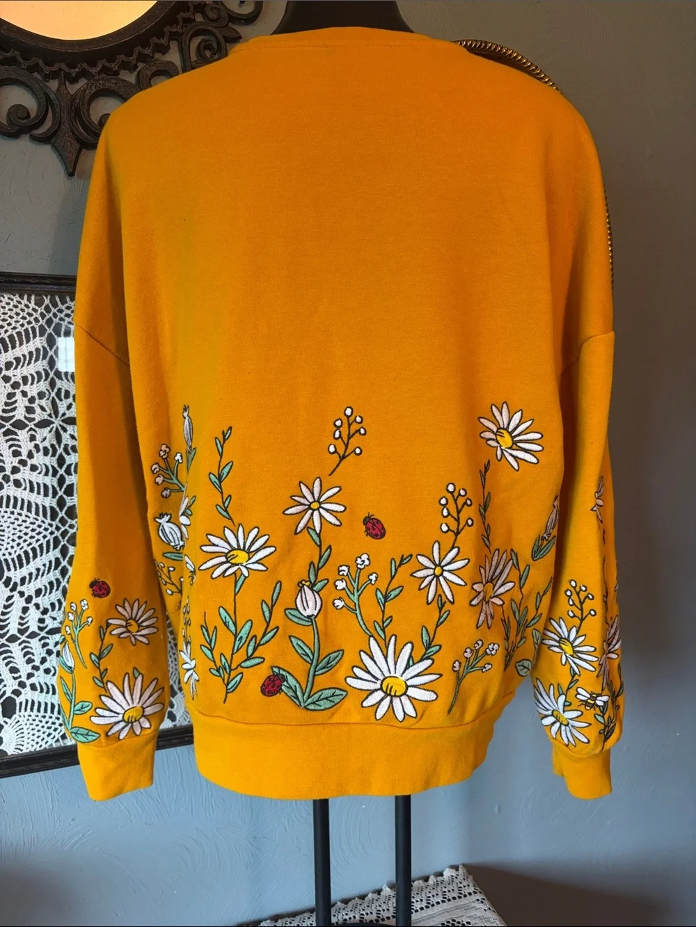 Disney Mustard Yellow Daisy Crewneck Sweatshirt